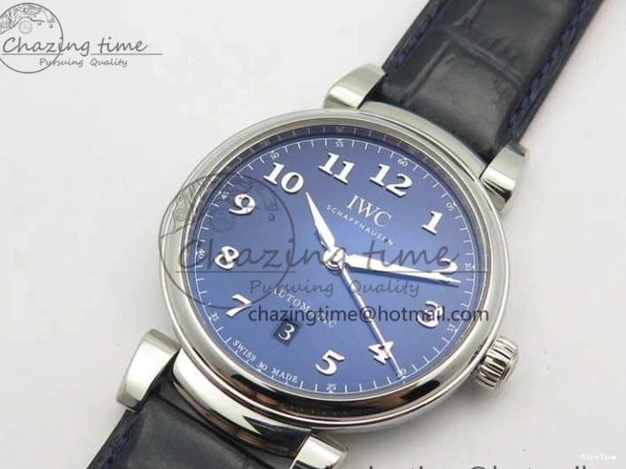 MIROTIME 0201 MoistureWicking Da Vinci IW356601 SS MKF 1:1 Best Edition Blue Dial On Black Leather Strap A 7233